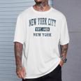 New York City New York Ny ビンテージスポーツデザイン ネイビープリント Tシャツ 彼への贈り物