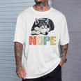 Nope 眠るシベリアンハスキーデザイン 長袖tシャツ Tシャツ 彼への贈り物