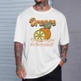 Orange You Glad It's The Weekend Fun Citrus Fruit Back Tシャツ 彼への贈り物