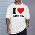 Red Heart I Love Korea Tシャツ 彼への贈り物