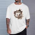 Retrato De Erizo Con Diseño De Animal Y Erizo Camiseta unisex Regalos para él