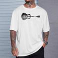 Rock Music Guitarra De La Madera Música Naturaleza Guitarra Camiseta unisex Regalos para él
