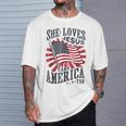 She Loves Jesus And America Too Usa Flag 4Th Of July T-Shirt Gifts for Him