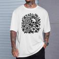 Skull Flower Rad Rock N Roll Graphic Retro Tシャツ 彼への贈り物