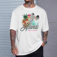 Sunset Beach Hawaii、サーフィンサーフボードレトロ、バックプリント Tシャツ 彼への贈り物