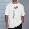 Uk United Kingdomignature ユニオンジャックフラッグポール背面に Tシャツ 彼への贈り物