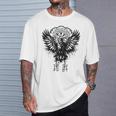 Walhalla Raven Odins ルーンズ ノルディック コンパス バイキング 長袖tシャツ Tシャツ 彼への贈り物