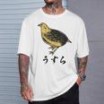うずら 面白いtシャツ かわいい 鳥 筆文字 メンズ おもしろ 面白い 服 オリジナル グッズ 文字tシャツ ネタ Tシャツ 彼への贈り物