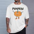 かぼちゃ Pumpkin キャラクター 顔 イラスト かわいい おもしろ シンプル ゆるい 野菜 ゆるキャラ Tシャツ 彼への贈り物