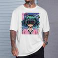 かわいいアニメの女の子 長袖tシャツ Tシャツ 彼への贈り物