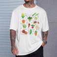 かわいい野菜 かわいい野菜 ヘルシーフード 食べる ビーガン Tシャツ 彼への贈り物