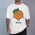 みかん Mikan 顔 イラスト かわいい おもしろ 面白い 簡単 シンプル ゆるい 果物 Tシャツ 彼への贈り物
