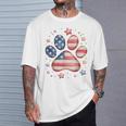 アメリカ国旗 愛国的な犬と猫の足跡プリント 7月4日 犬 Tシャツ 彼への贈り物