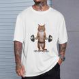 ウェイトリフティング 筋トレ バーベル やる気がないなら家に帰れ 赤毛 猫 ねこ Tシャツ 彼への贈り物