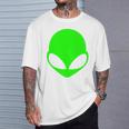 エイリアンヘッド グリーンフェイス ファニービリーブ Ufo ヒューマンコスチューム Edm 長袖tシャツ Tシャツ 彼への贈り物