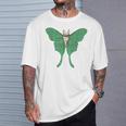 オオミズアオ ルナモス 薄い 緑色 黄緑色 蛾 Luna Moth レトロ 虫 昆虫 イラスト かっこいい おしゃれ Tシャツ 彼への贈り物