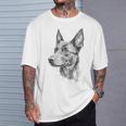 オーストラリアンケルピー 犬 モチーフ ペット アートワーク オーストラリアンケルピー Tシャツ 彼への贈り物