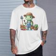 カメは農夫、かわいいデザイン。 Tシャツ 彼への贈り物