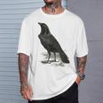 カラス ビンテージ イラスト カラス Tシャツ 彼への贈り物