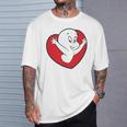 キャスパー・ザ・フレンドリー・ゴースト バレンタインデーのフロント&バック Tシャツ 彼への贈り物