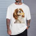 キャバリア・キング・チャールズ・スパニエル・チーズ・ドッグキャバリアー 長袖tシャツ Tシャツ 彼への贈り物