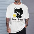 クマ ビール ドット絵 かわいい レトロ Tシャツ 彼への贈り物