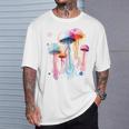 クラゲ 幾何学 動物 カラフル 抽象 アート クラゲ Tシャツ 彼への贈り物