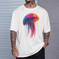 クラゲ 幾何学模様 動物 抽象 カラフル アート クラゲ Tシャツ 彼への贈り物