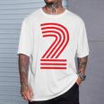 クールなレトロなレタリングジャージ、背番号2 Two Dos Tシャツ 彼への贈り物
