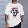コケットボウ グレートデーン 犬 ママ ピンクリボン キュート 母の日 Tシャツ 彼への贈り物