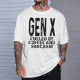 コーヒーと皮肉なユーモアに刺激された面白いジェネレーションx Gen X Tシャツ 彼への贈り物