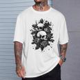 ゴシック フローラル アートワーク ゴス 美的 ローズ オルタナティブ フローラル Tシャツ 彼への贈り物