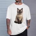 シャム猫 美人 雄大なシャム猫 ラブリーシャム猫 Tシャツ 彼への贈り物