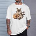 シャム猫ギタリスト ミーザー ギター奏者 Tシャツ 彼への贈り物
