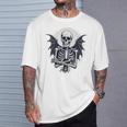 スケルトン ハロウィン コスチューム 怖い 不気味な翼 死 Tシャツ 彼への贈り物