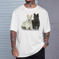 スコティッシュテリア犬の所有者ペット所有者アートデザイン Tシャツ 彼への贈り物