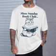 スローサンデーブッククラブ 本好きの猫 Tシャツ 彼への贈り物