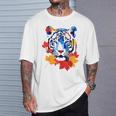 タイガー 動物 自然 動物園 抽象芸術 顔 虎 Tシャツ 彼への贈り物