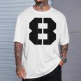 タイポグラフィ 太字 ステンシル 8番 数字 8 Tシャツ 彼への贈り物