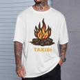 タキビ Takibi 焚き火 たきび キャンプ イラスト かわいい おもしろ キャンプグッズ Tシャツ 彼への贈り物