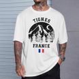 ティニュ フランス アルプス スキー場 アルペンスキー フランス国旗 Tシャツ 彼への贈り物