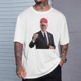 トランプの帽子をかぶったバイデンの陽気なグラフィック 長袖tシャツ Tシャツ 彼への贈り物