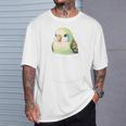 バッグの中のかわいいセキセイインコ、面白いセキセイインコ 長袖tシャツ Tシャツ 彼への贈り物
