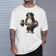 バーニーズマウンテンドッグ ウェイトリフティング フィットネスジム Tシャツ 彼への贈り物