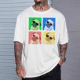 パグ 面白いtシャツ 犬 かわいい メンズ 子供 おもしろ 服 雑貨 グッズ ネタ わんこ イヌ 黒パグ 長袖tシャツ Tシャツ 彼への贈り物