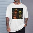 ビッグフットエイリアン 面白い ハロウィン トリック ドア カメラビュー 長袖tシャツ Tシャツ 彼への贈り物