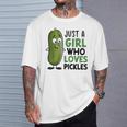 ピクルスが大好きな女の子だけ おかしなきゅうり Tシャツ 彼への贈り物