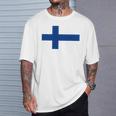 フィンランド国旗 ノルディック クロス Tシャツ 彼への贈り物