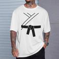 ブラックベルトコスチューム 空手着 柔道 テコンドー カンフー 武道 Tシャツ 彼への贈り物