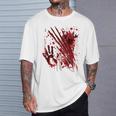 ブラッドシャツ ブラッディスプラッター ハロウィン 血 ステンド グラフィック Tシャツ 彼への贈り物